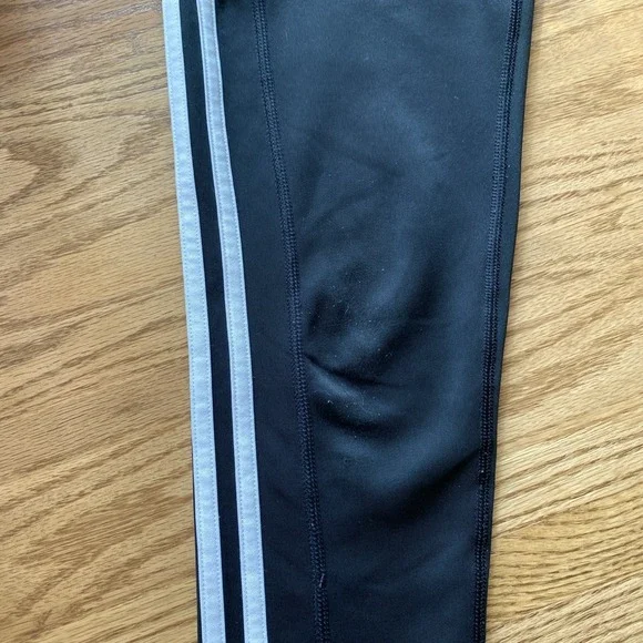 Adidas Climalite Leggings Side Pocket Women's Small Black White Stripe - Picture 5 of 11